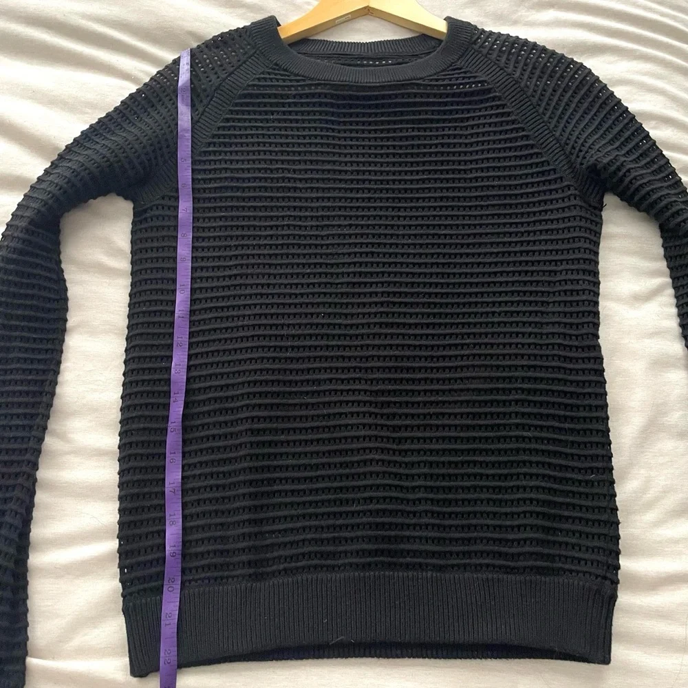 Lululemon Devi Crew Pointelle Black Pullover Sweater